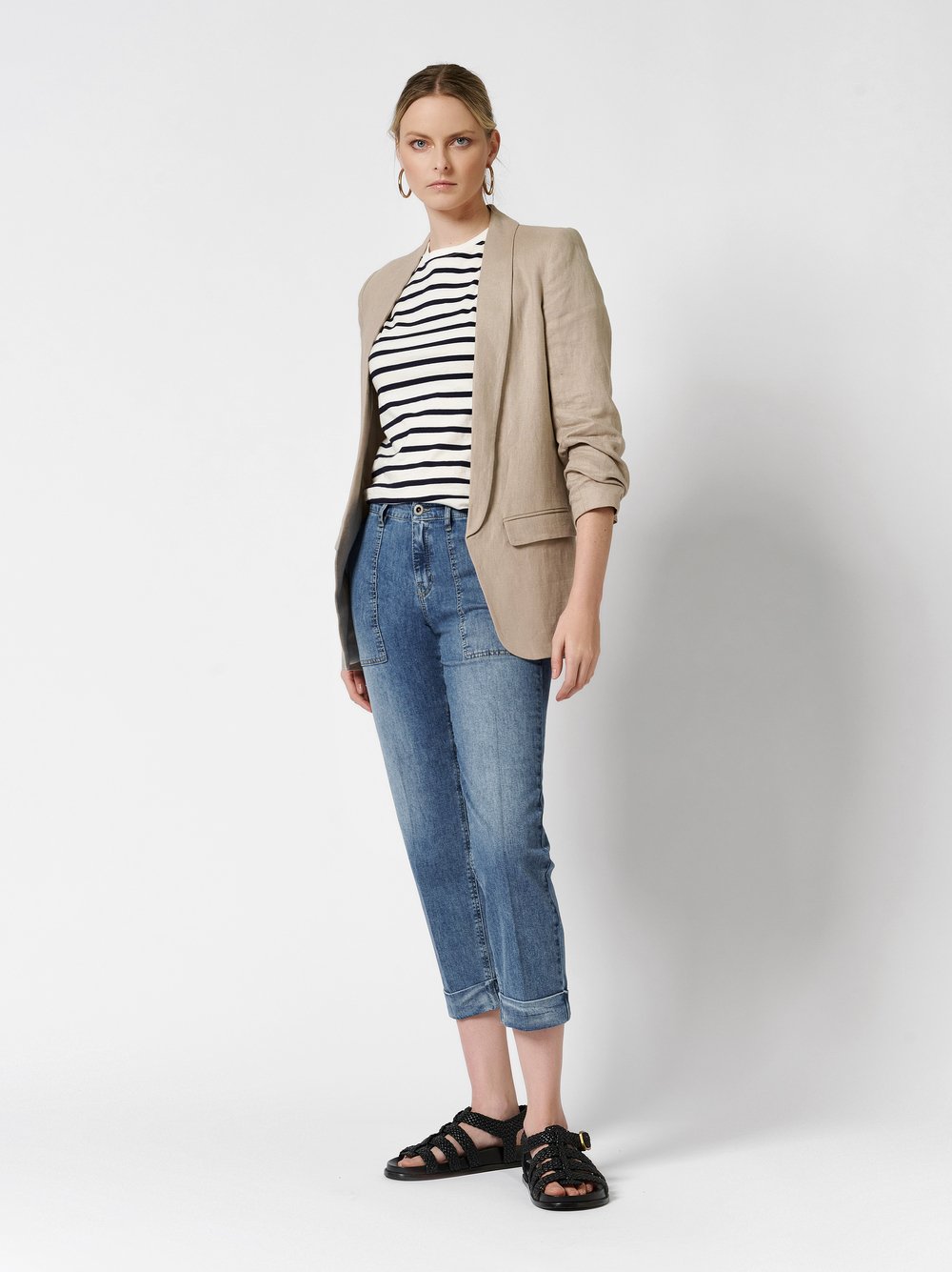 Jeans-Chino mit großen Rahmentaschen | Style »May_296« mid blue