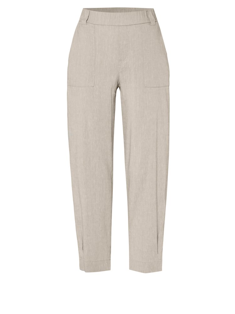 Womens trousers Mara Tapered in grey, tapered-fit trousers made of linen, product view