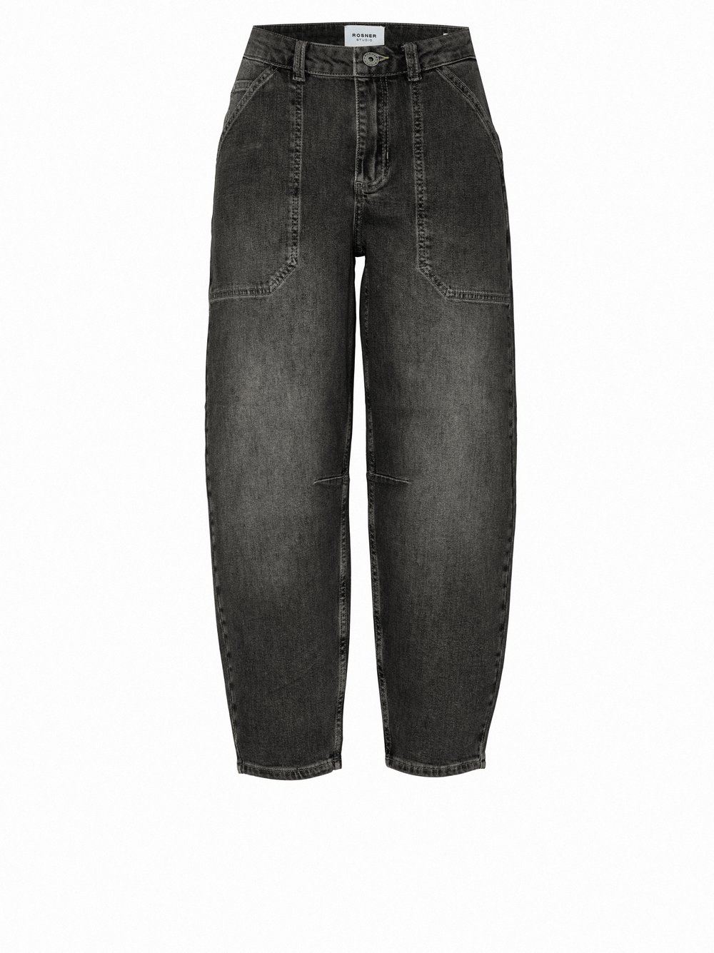 Damenjeans Mara Worker in Grau, Worker Jeans im Tapered-Fit, freigestellte Produktansicht