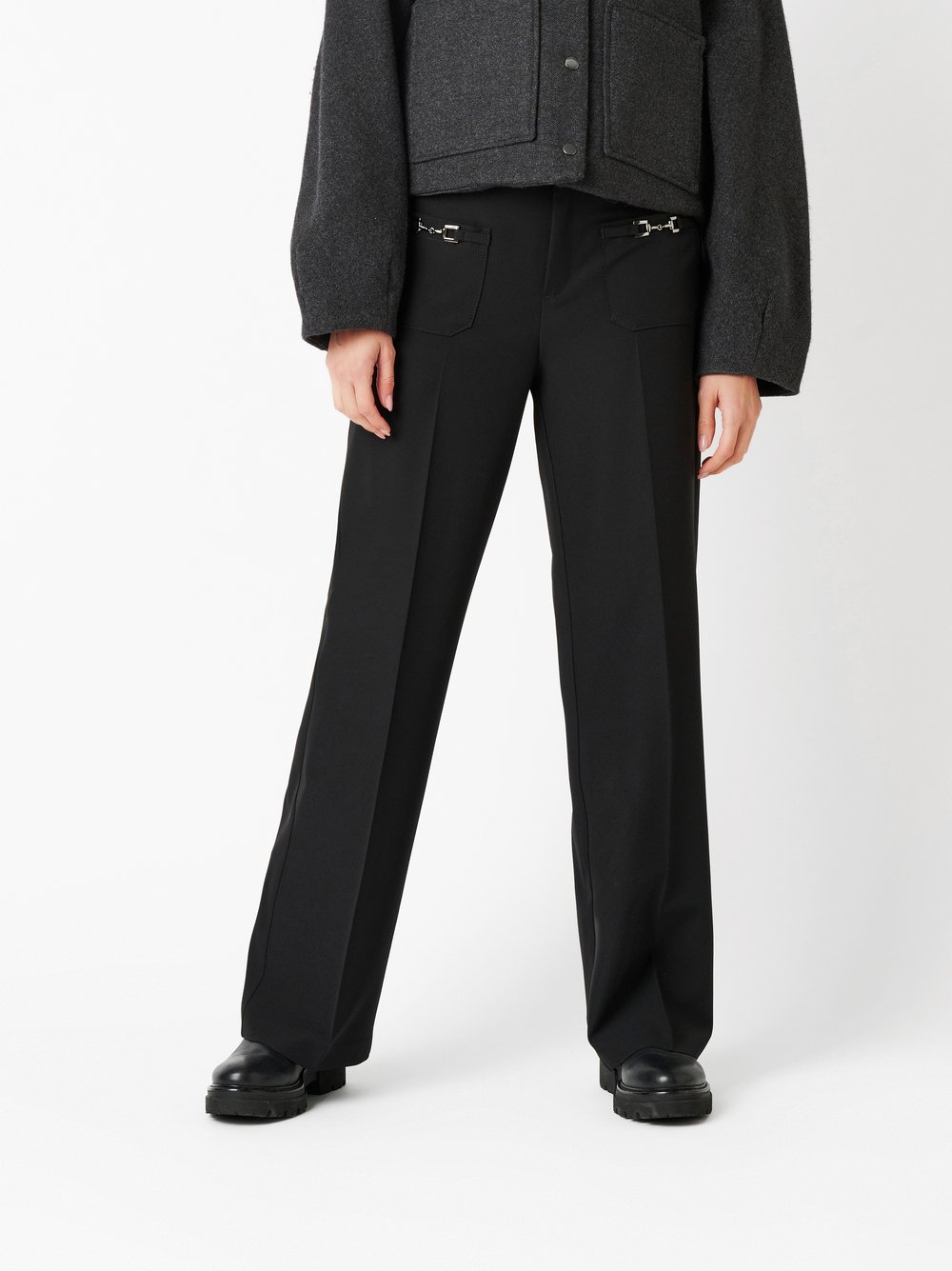 Trousers Mara_407 black front view Trousers Mara_407 black front view