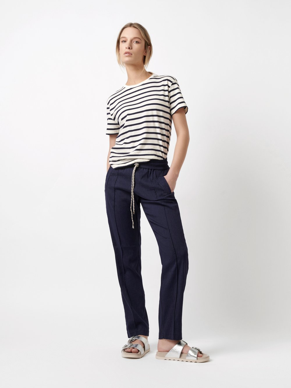 Entspannte Leinenhose | Style »May_446« dark blue