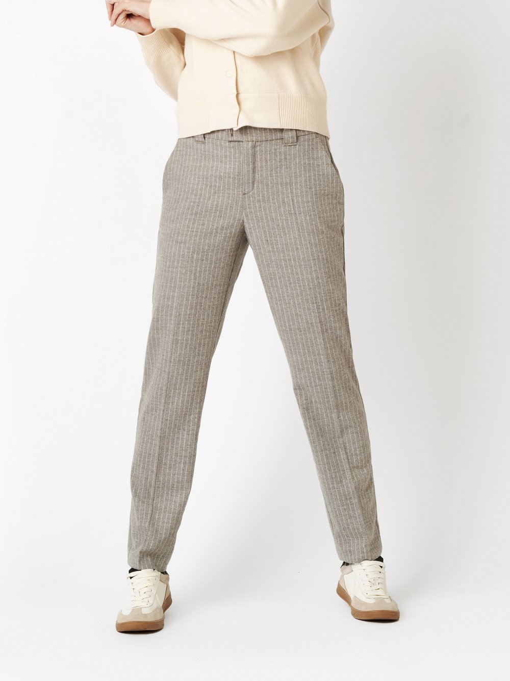 Trousers May_458 taupe front view Trousers May_458 taupe front view