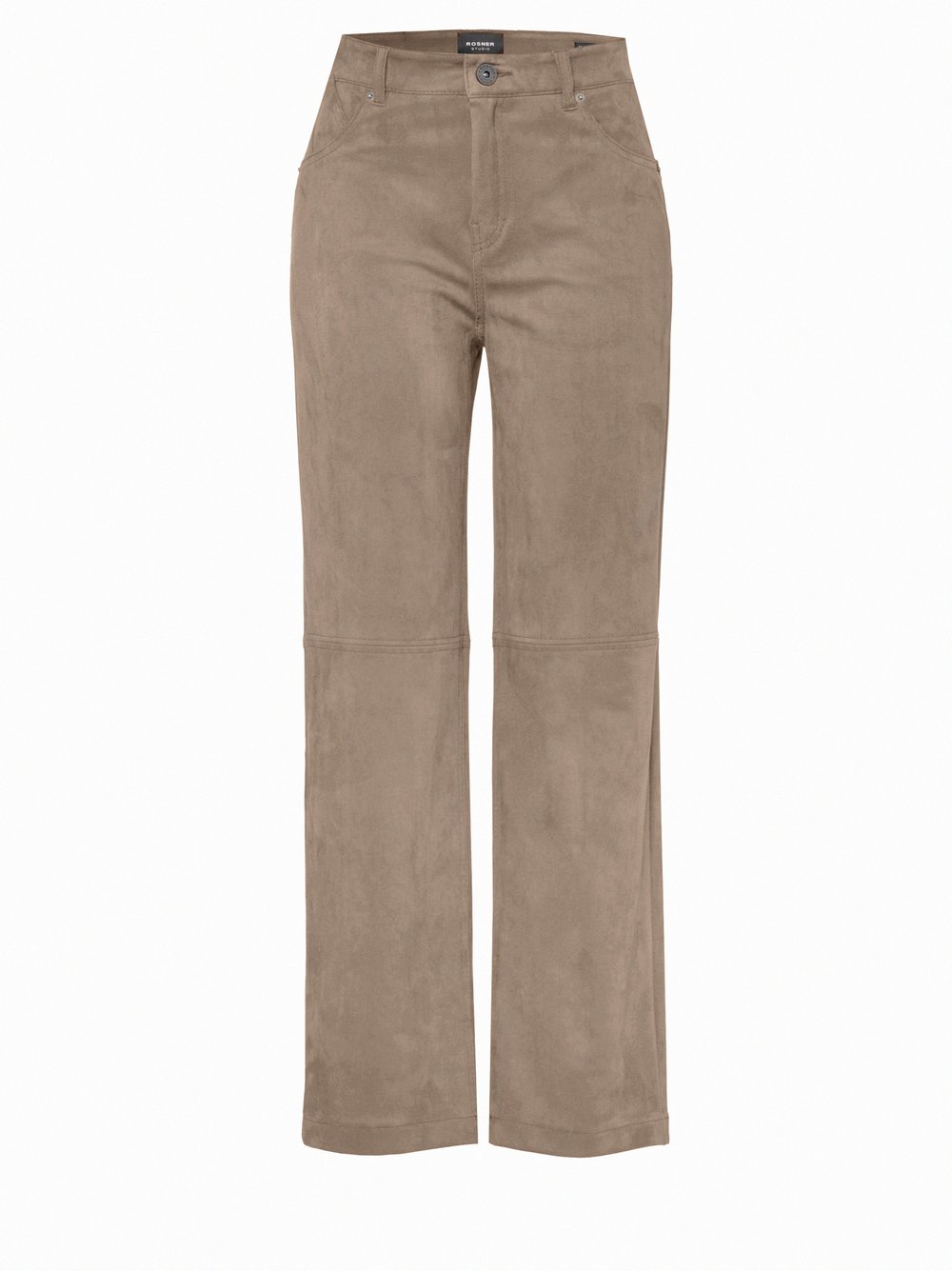 Womens trousers Audrey Straight in Taupe, straight-fit trousers in suede look, product view