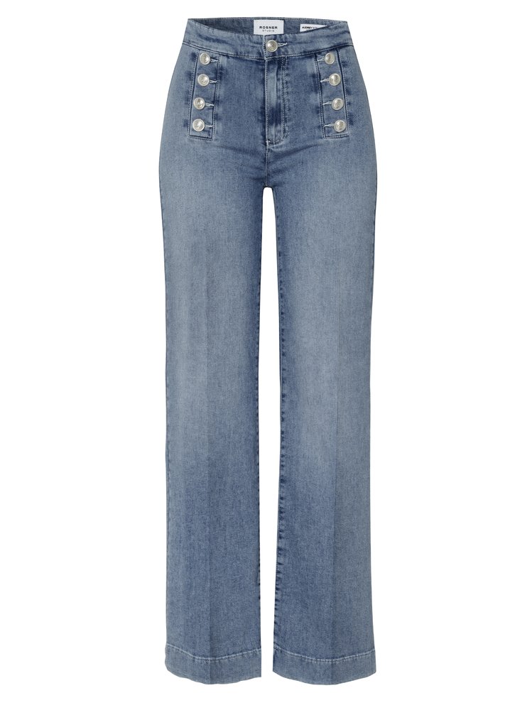 Womens jeans Audrey Sailor in bleached blue, bootcut jeans with sailor front, product view