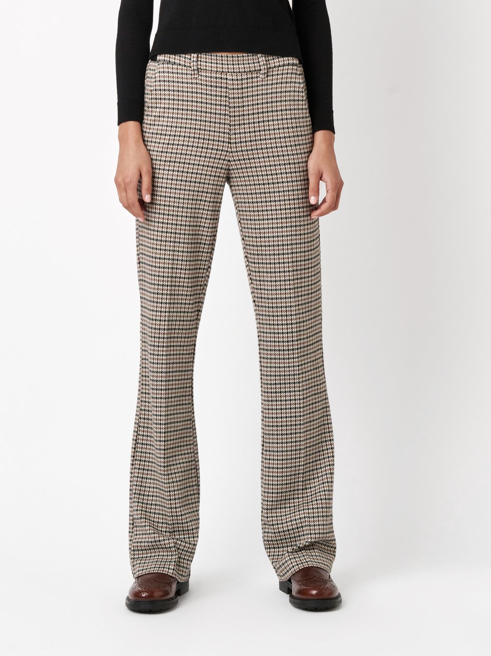 Trousers Alisa_337 brown/black front view Trousers Alisa_337 brown/black front view