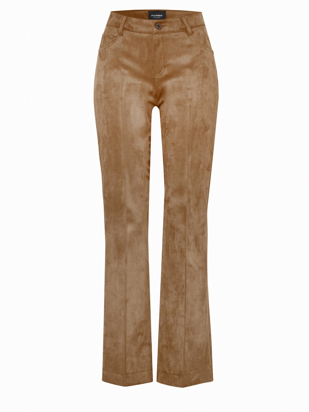Womens trousers Antonia Bootcut in Camel, bootcut trousers in suede look, product view