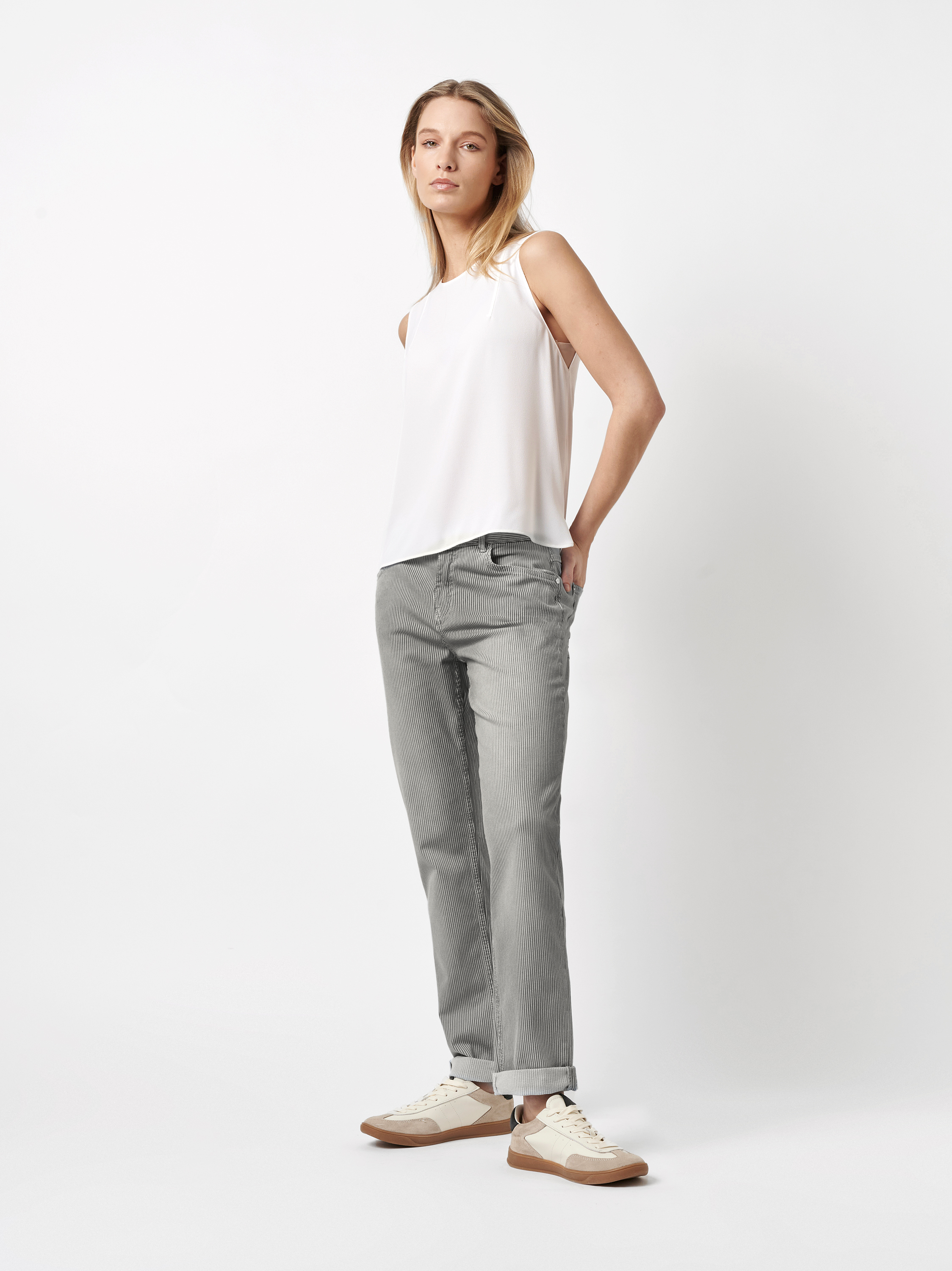 Gestreifte, entspannte Jeans | Style »Masha_097« black/white