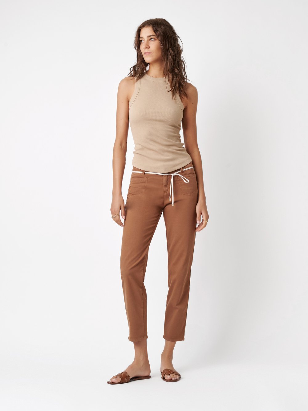 7/8-Hose mit Bindeband | Style »Alisa_084G« brown