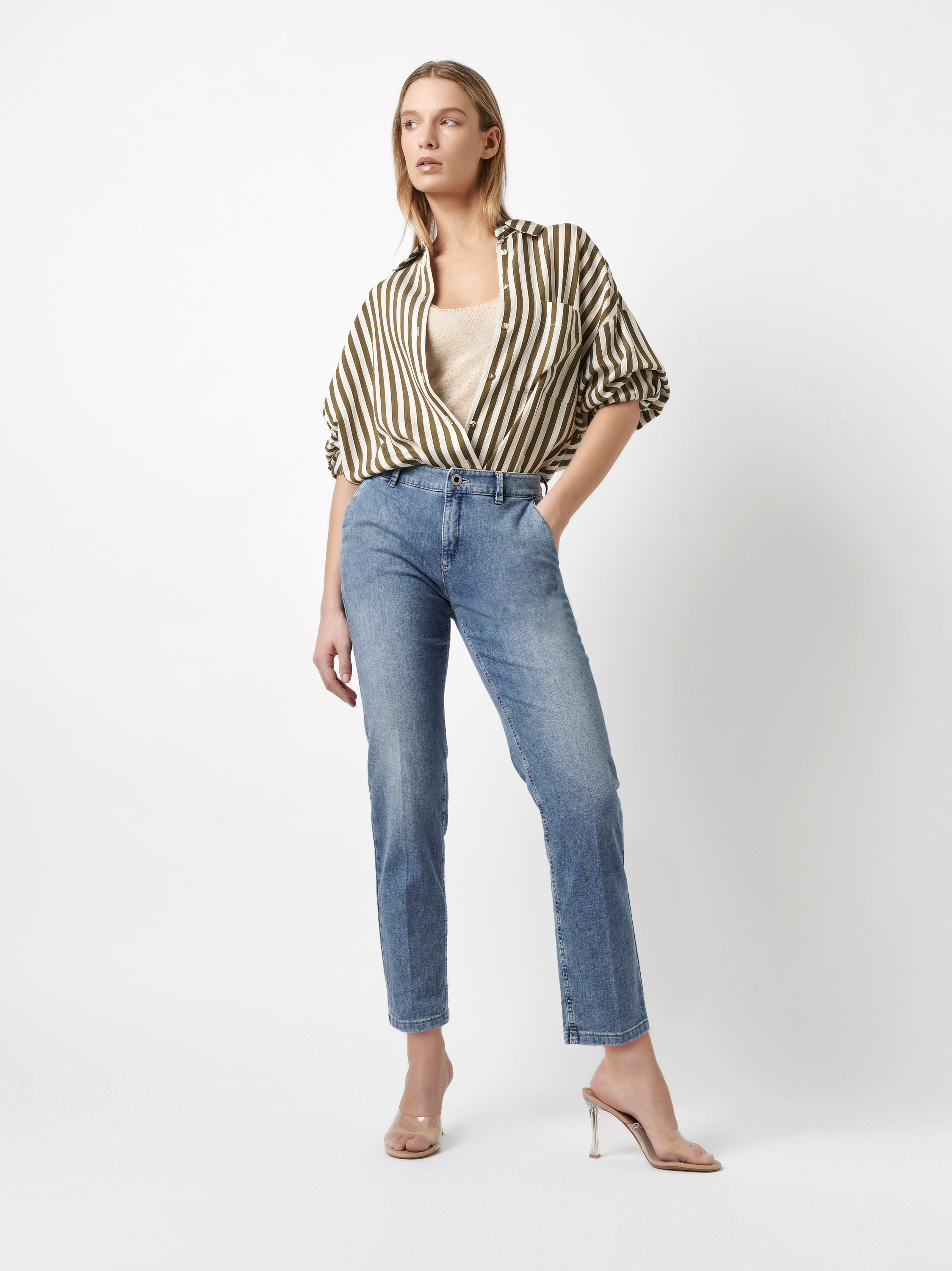 Chino aus leichtem Denim | Style »May_295« mid blue