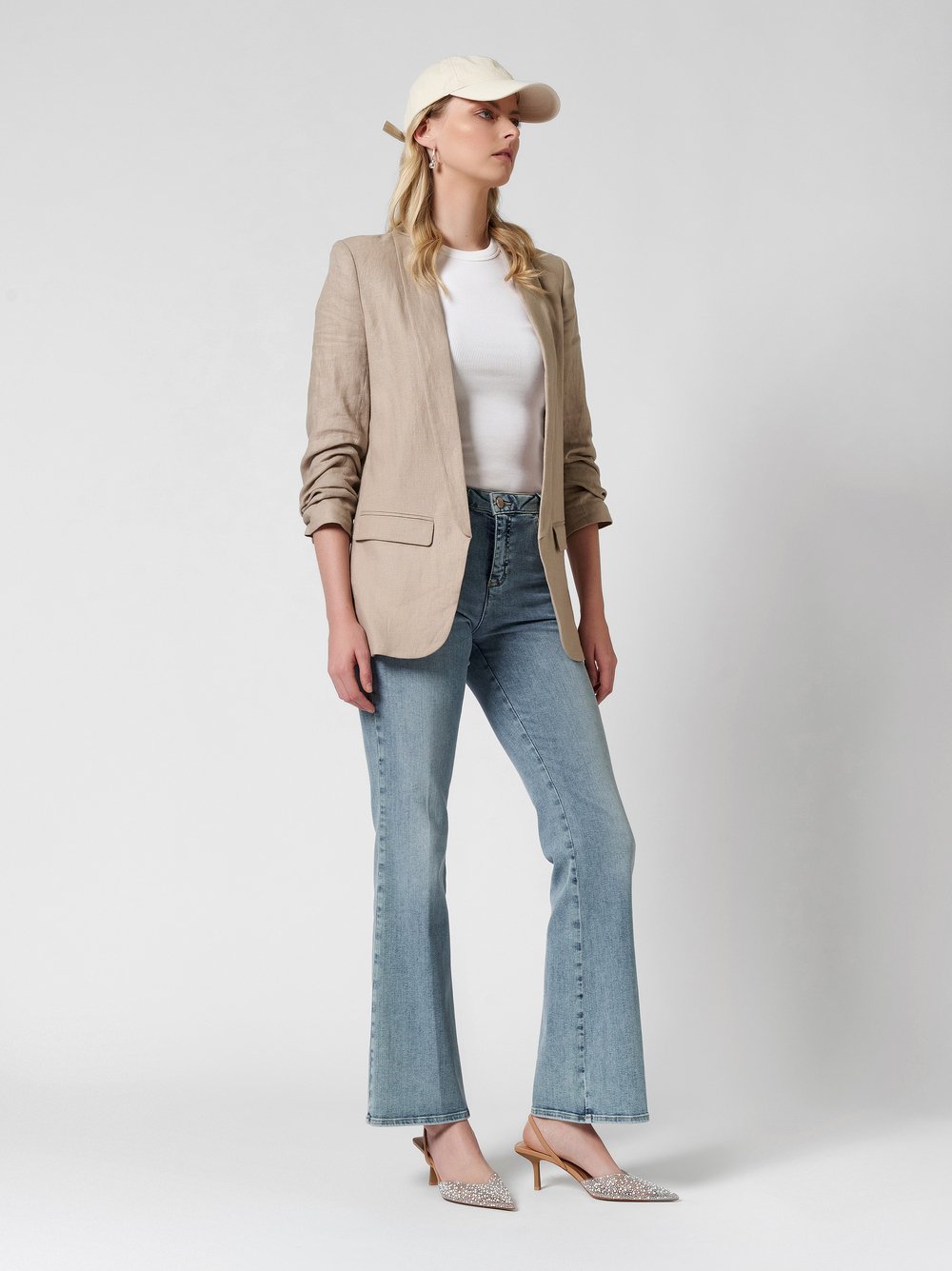 Bootcut-Jeans mit Bügelfalten | Style »Antonia_341« light blue