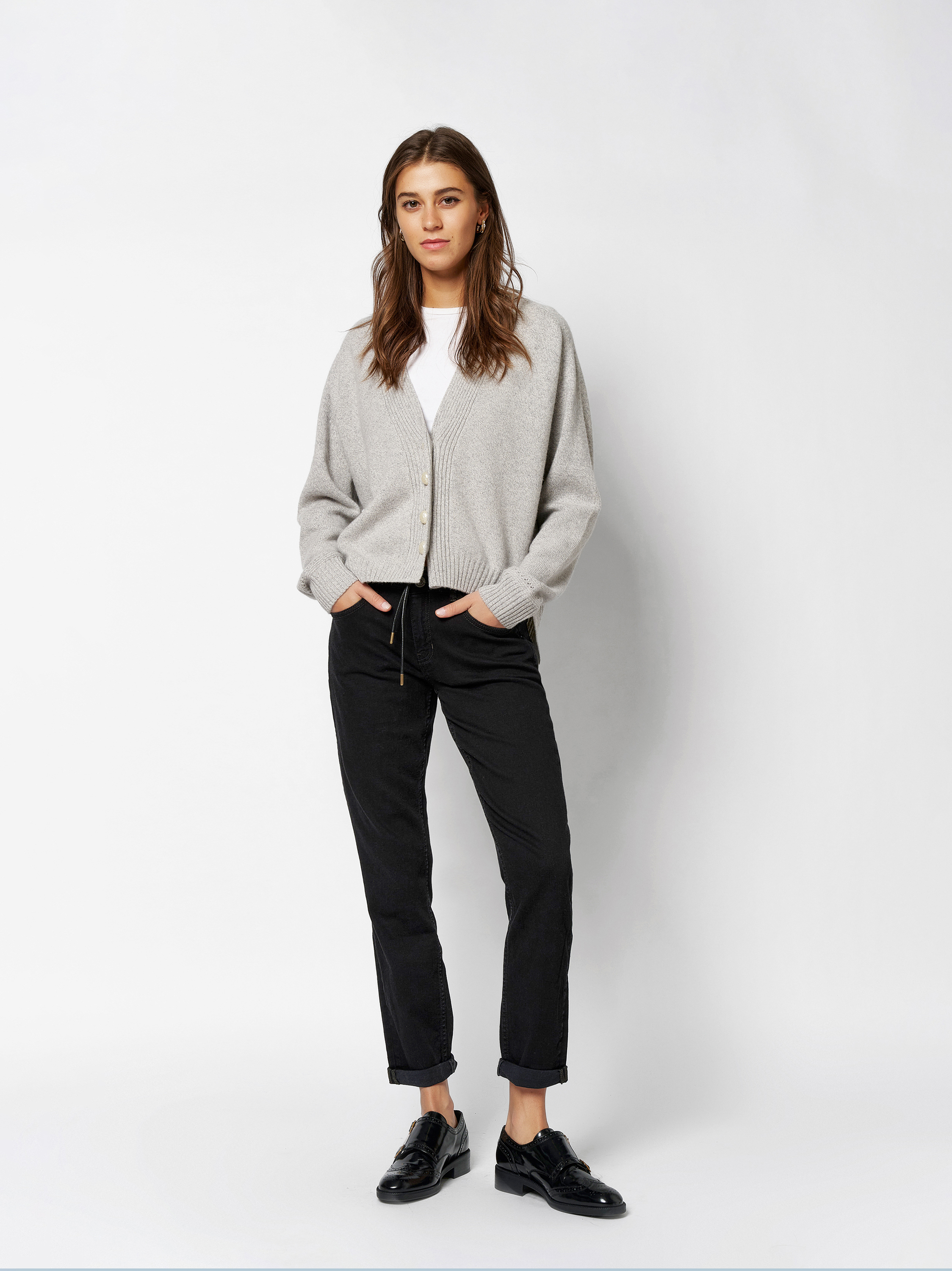 Lässige Jeans mit Bindegürtel | Style »Masha_097« black Lässige Jeans mit Bindegürtel | Style »Masha_097« black