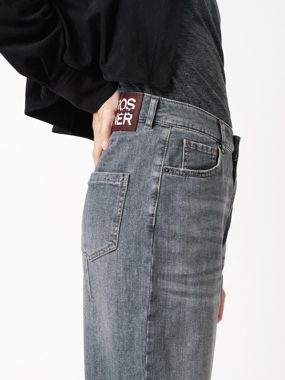 Jeans Mara_385 mid grey detail view Jeans Mara_385 mid grey detail view