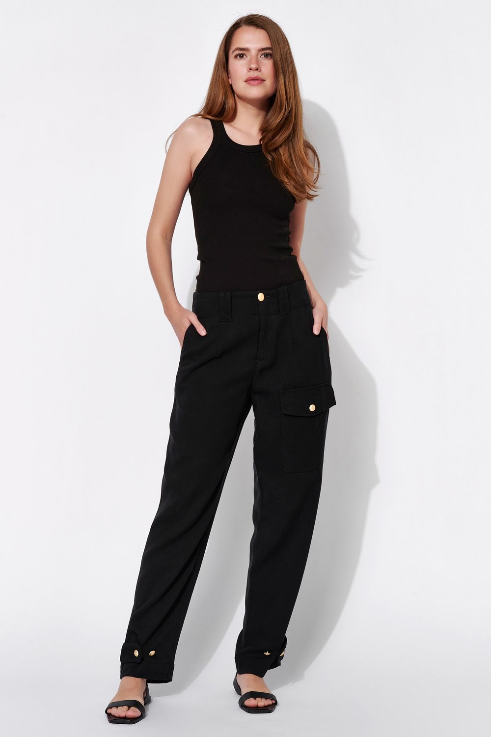 Cargo pants made of soft tencel | Style »Mara_370« black