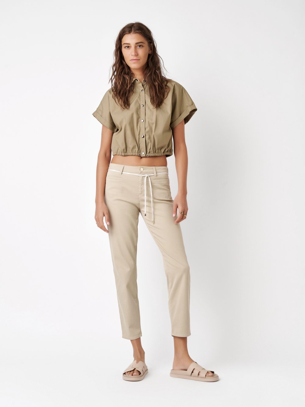 7/8-Hose mit Bindeband | Style »Alisa_084G« sand