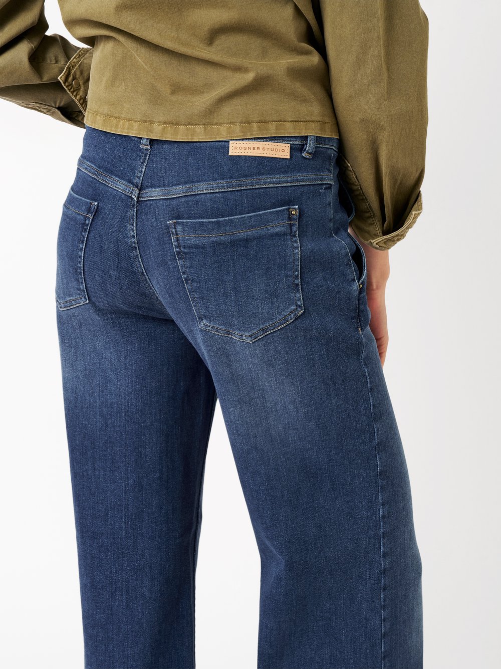 Womens jeans Audrey Wide in mid blue, wide-leg jeans, detail view