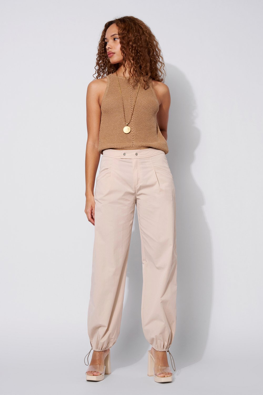 Papertouch trousers | Style »Mara_368« light beige