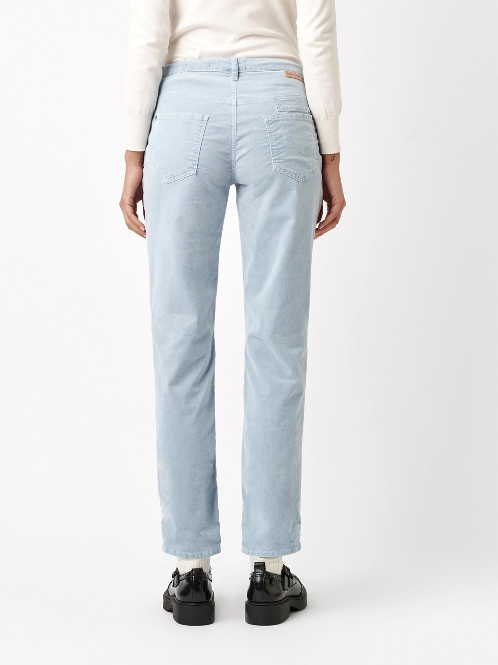 Trousers Masha_154 soft blue rear view Trousers Masha_154 soft blue rear view