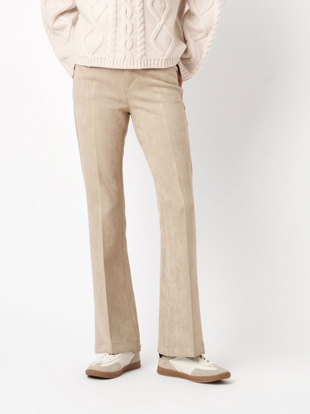 Trousers Antonia_409 beige front view Trousers Antonia_409 beige front view