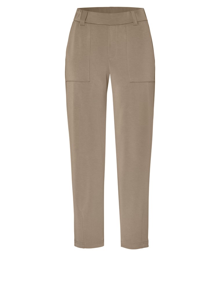 Womens trousers Mara Tapered in taupe, tapered-fit trousers made of scuba, product view