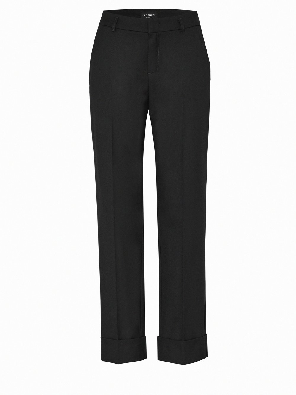 Womens trousers Audrey Turn Up in Black, tailoring trousers with turn-up, product view