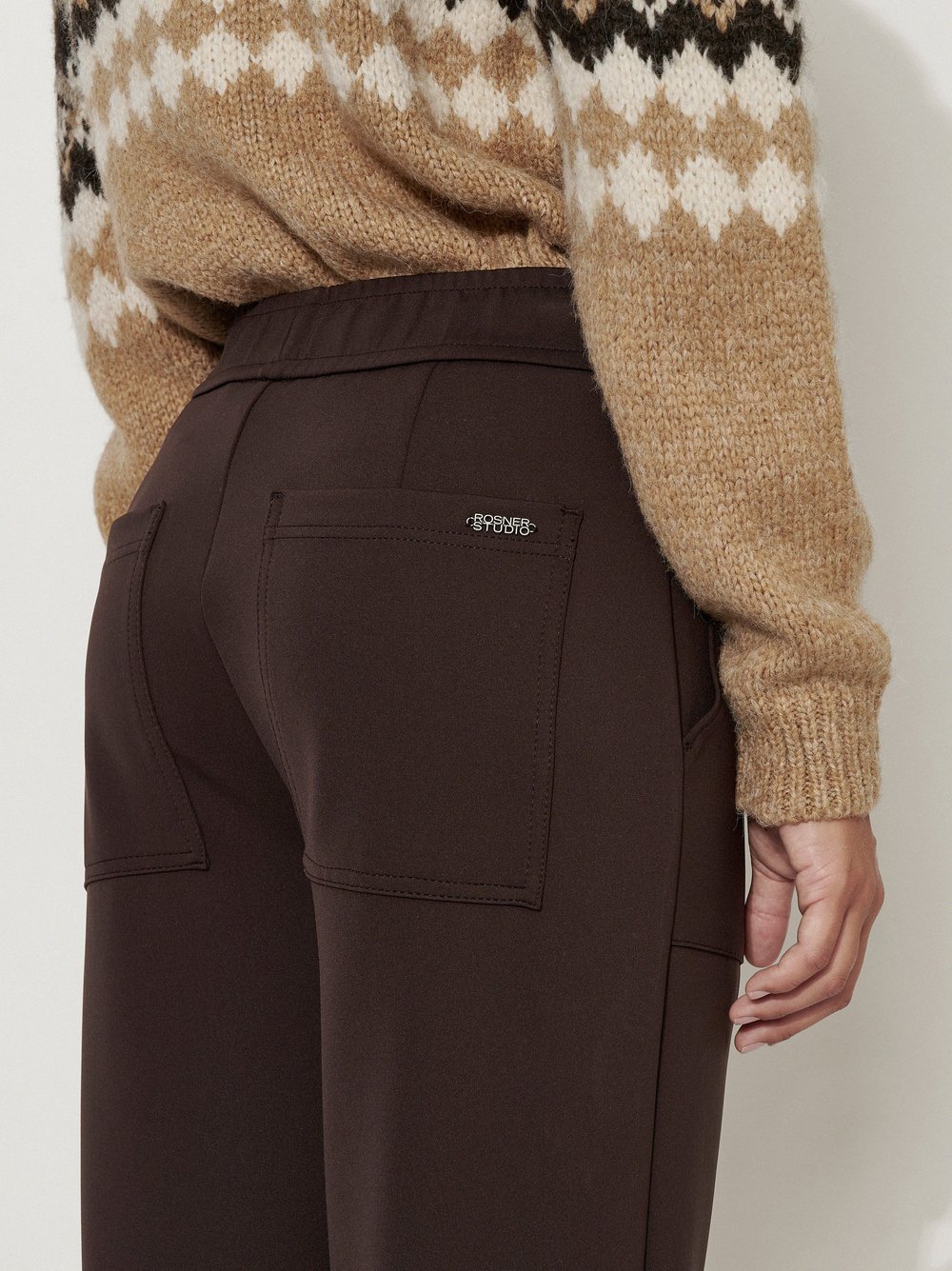 Tapered-Fit Trousers in Scuba Fabric | Style »Mara Casual« Dark Brown