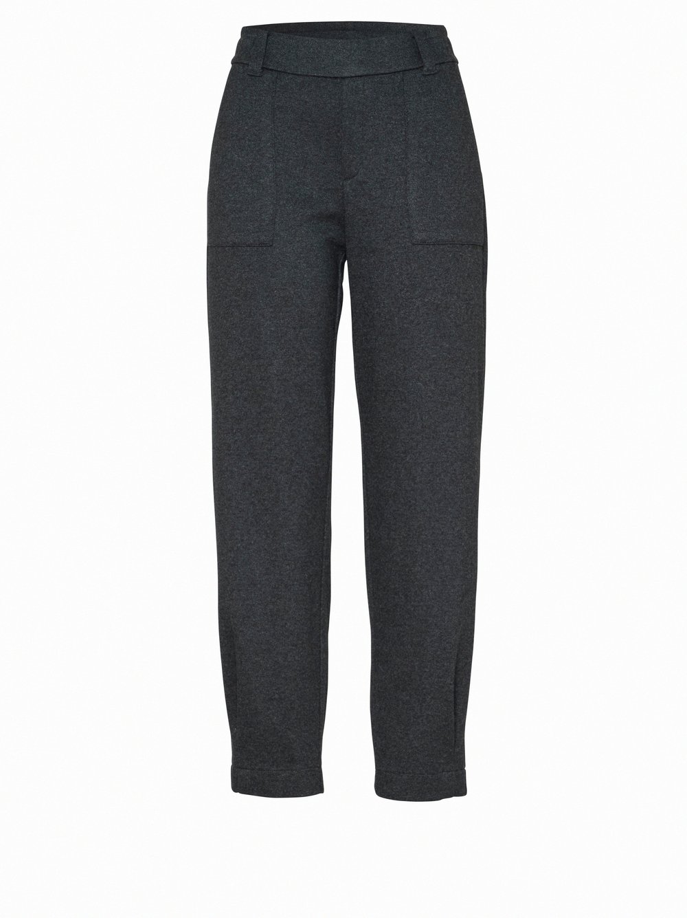 Womens trousers Mara Tapered in Anthracite, soft jersey tapered-fit trousers, product view
