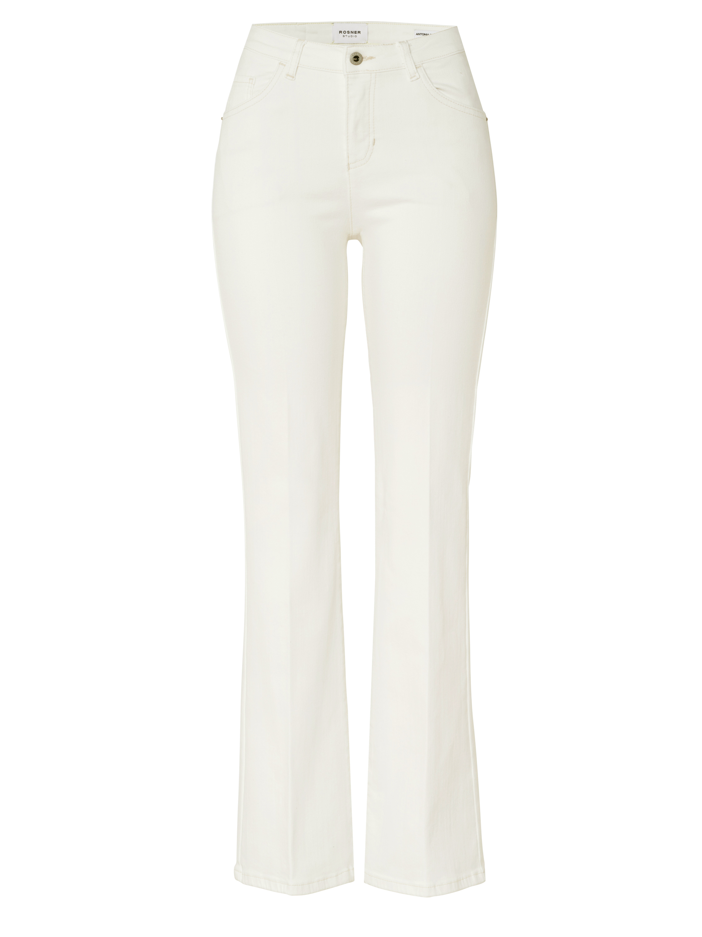 Damenjeans Antonia Bootcut in offwhite, Bootcut-Jeans mit Buegelfalten, freigestellte Produktansicht