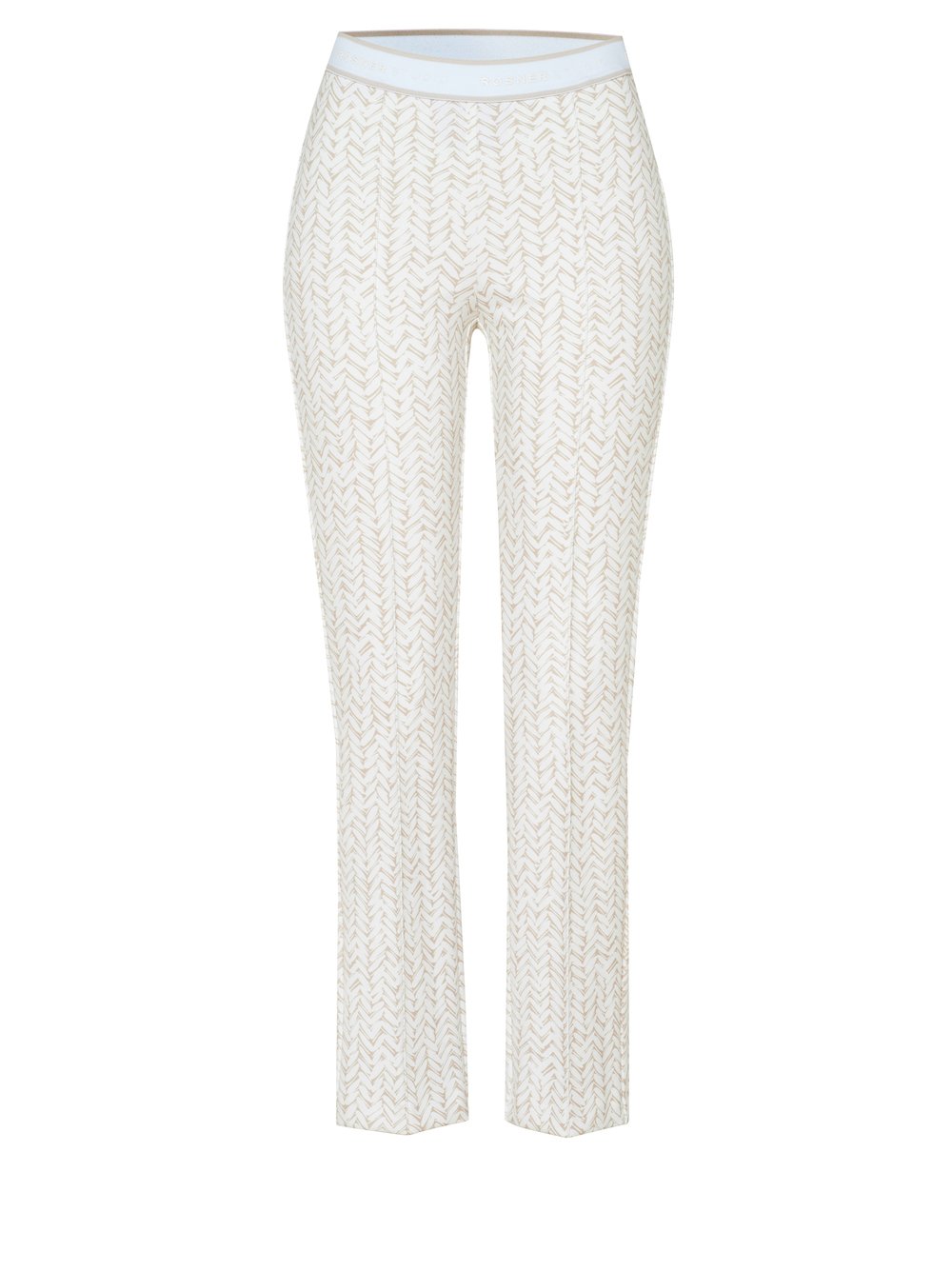 Damenhose Alisa Slim in beige / offwhite, gemusterte Slim-Fit, freigestellte Produktansicht
