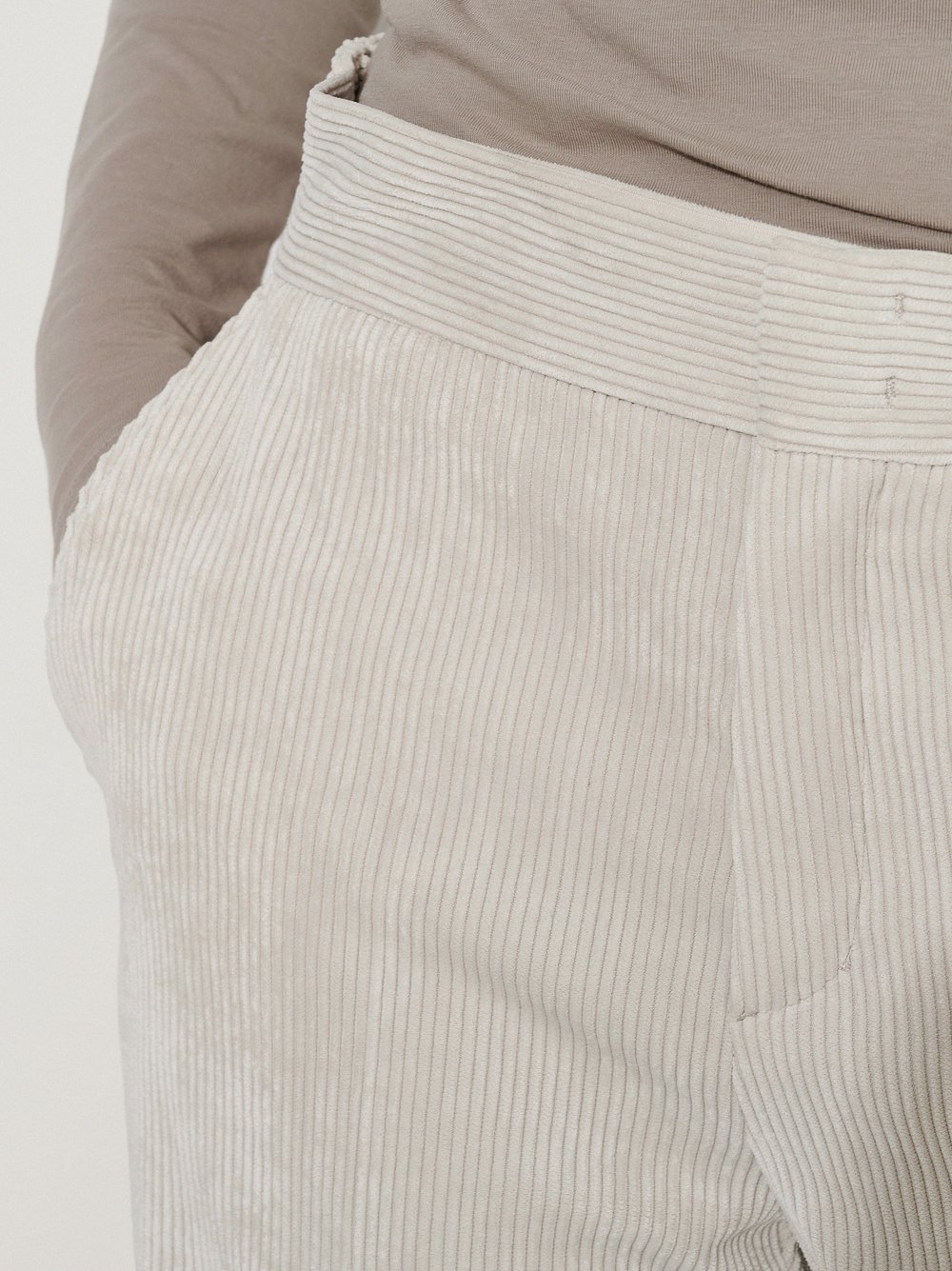 Wide-Leg Corduroy Trousers | Style »Mara Wide« Ecru