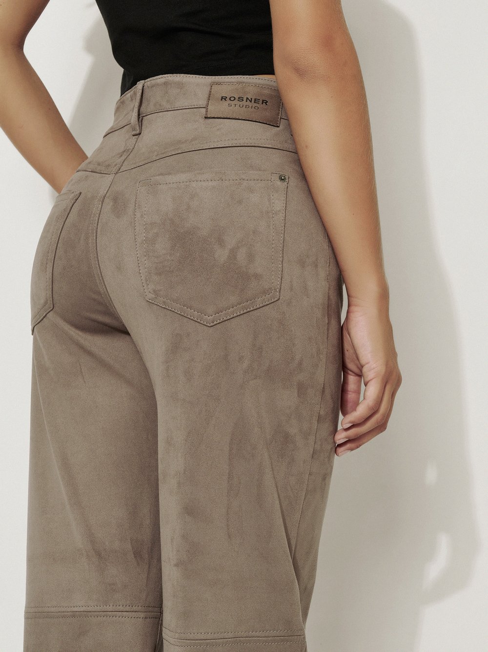 Straight-Fit Trousers in Suede Look | Style »Audrey Straight« Taupe