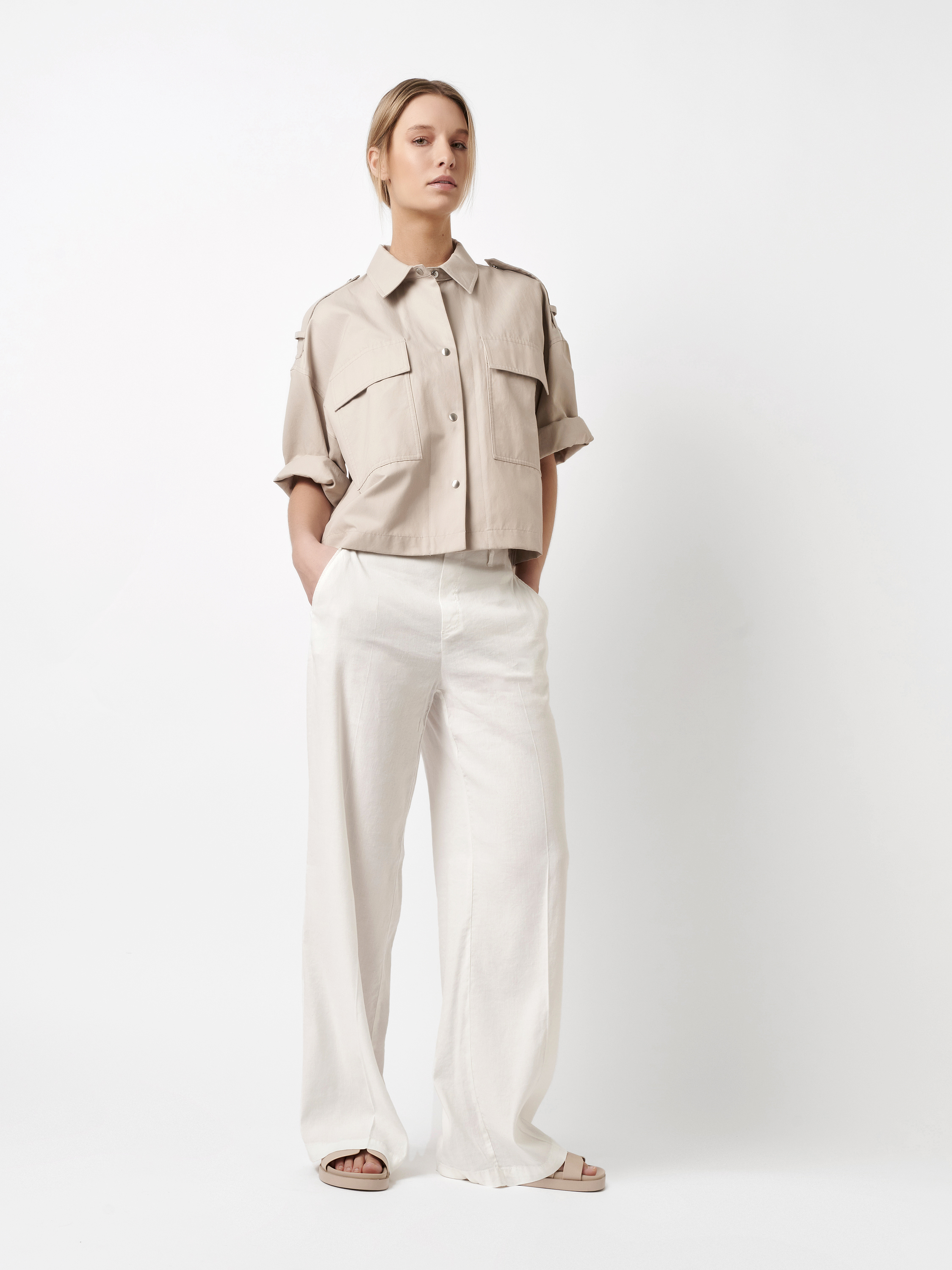 Wide Leg aus Leinen | Style »Mara_348« white
