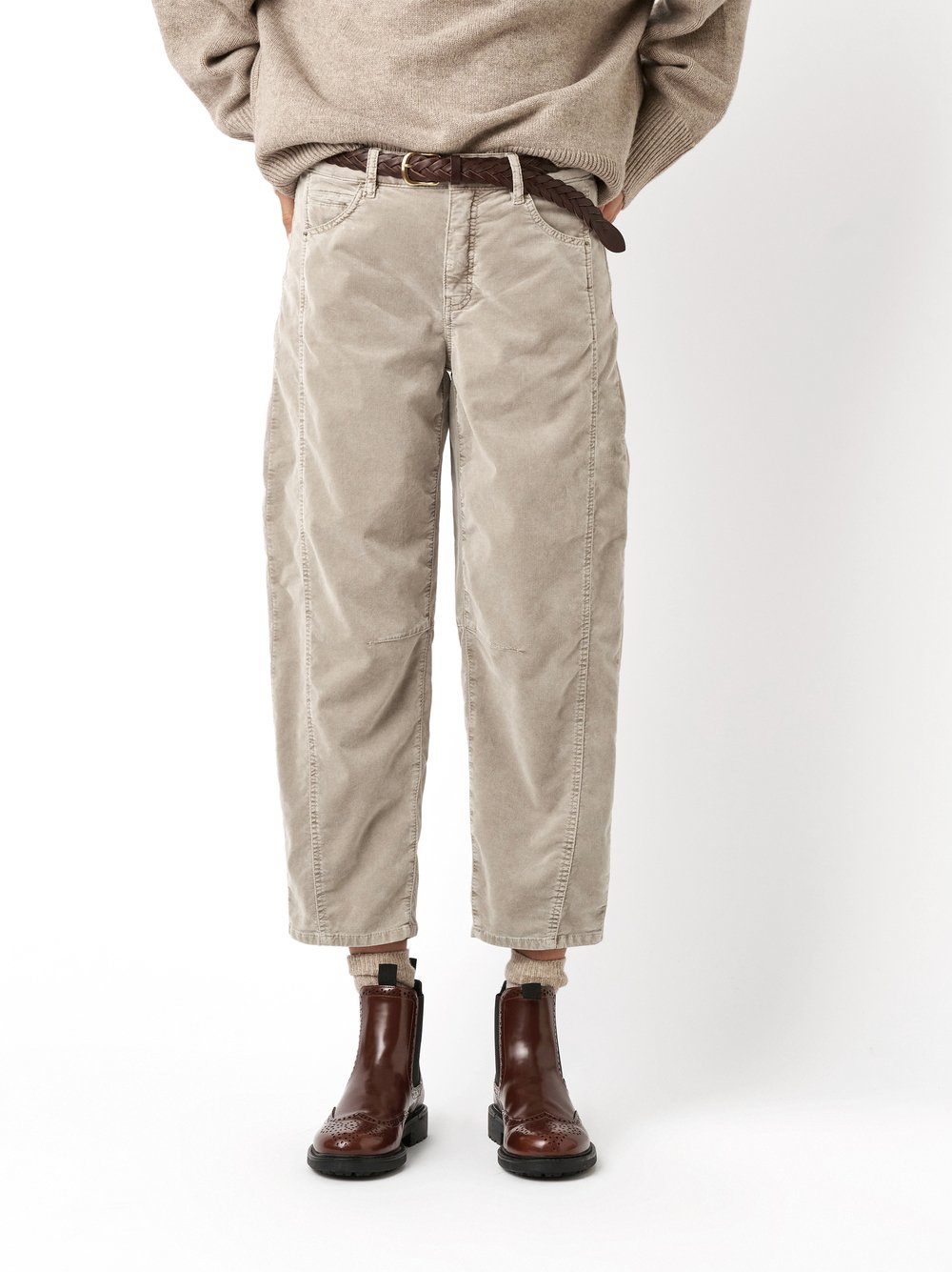 Trousers Mara_391 light taupe front view