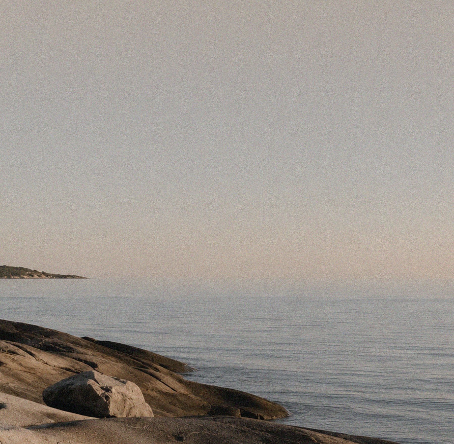 Expansive coastal landscape with sea and rocky shoreline in warm light – hero banner for the ROSNER Studio Sale