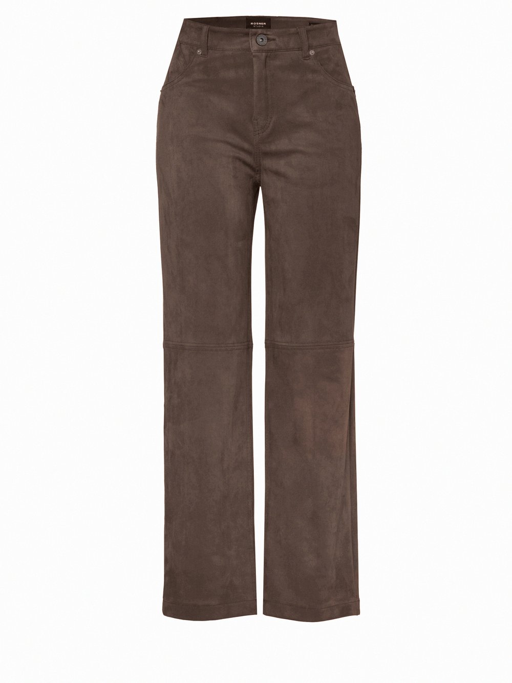 Womens trousers Audrey Straight in Brown, straight-fit trousers in suede look, product view