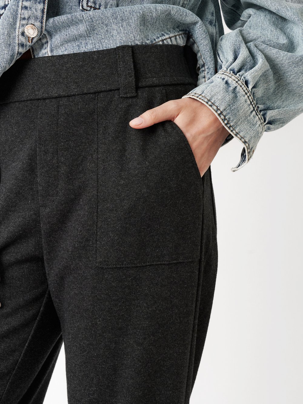 Hose Mara_406 dark grey Detailansicht Hose Mara_406 dark grey Detailansicht