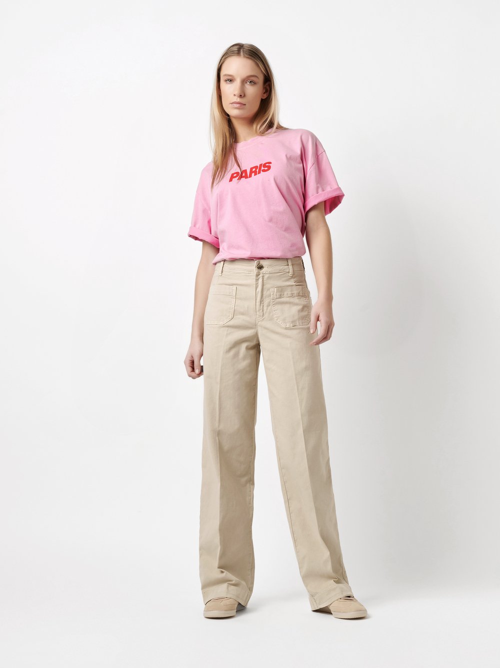 Wide Leg mit aufgesetzten Taschen | Style »Audrey1_085« sand