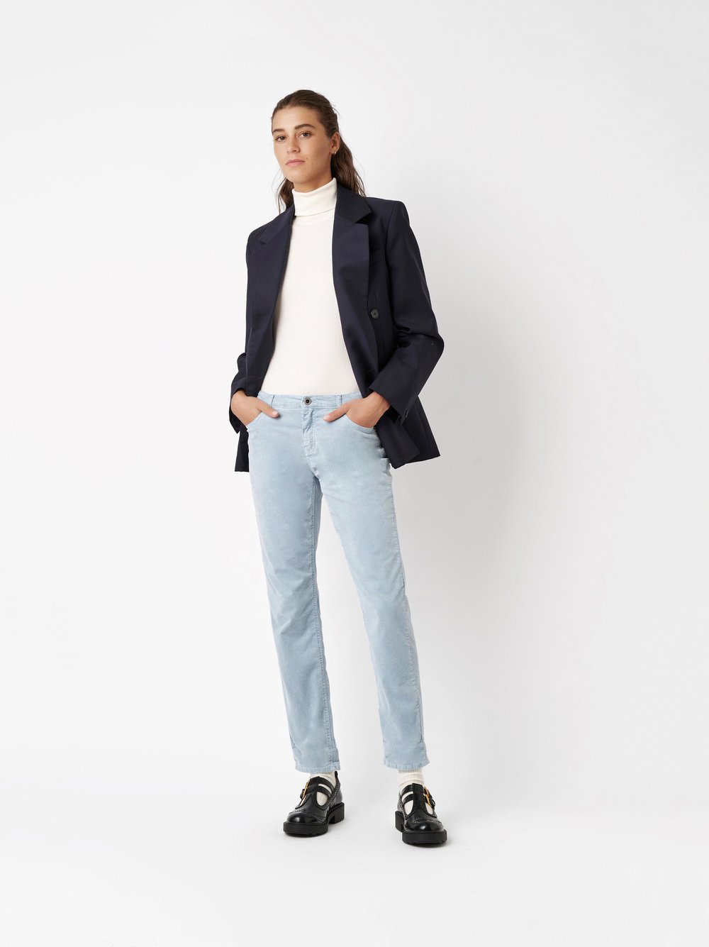 Trousers Masha_154 soft blue outfit view