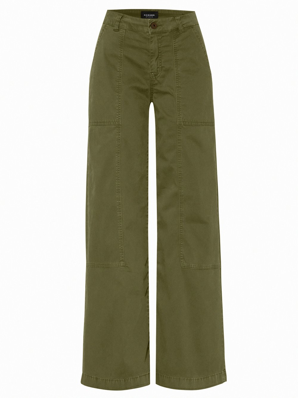 Womens trousers Mara Wide in Khaki, wide-leg worker trousers, product view