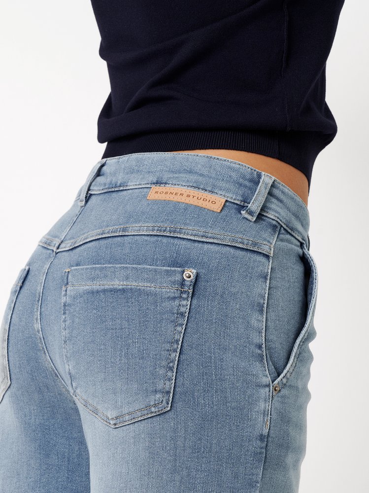 Womens jeans Audrey Wide in mid blue, wide-leg jeans, detail view
