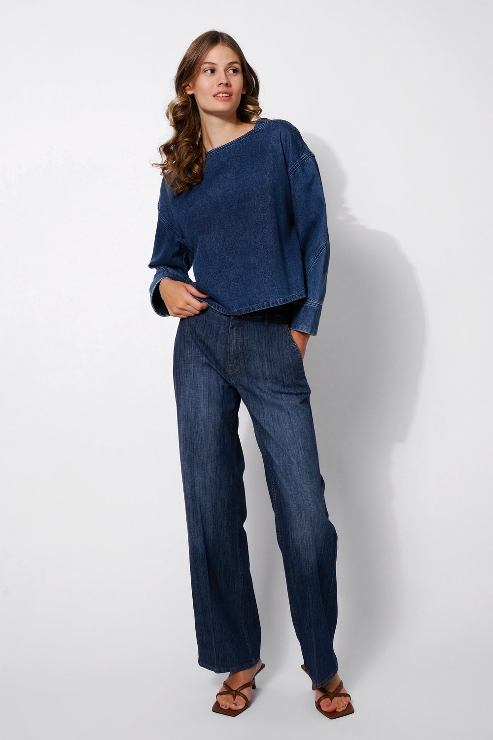 Light wide leg jeans | Style »Audrey1_085« mid blue