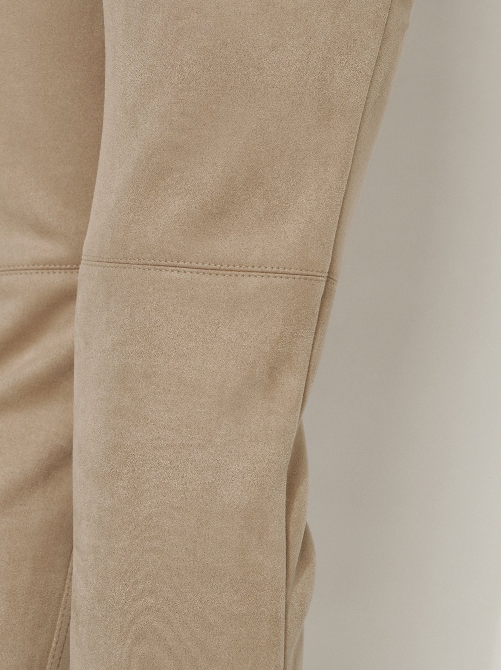 Womens trousers Alisa Slim in Light Brown, slim-fit trousers in suede look, second detail view