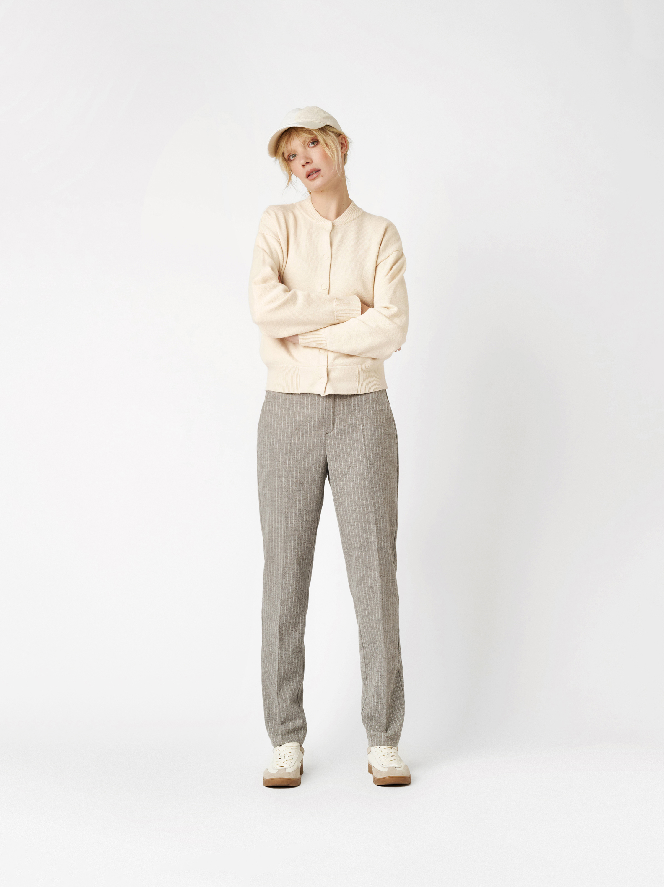 Trousers May_458 taupe outfit view Trousers May_458 taupe outfit view