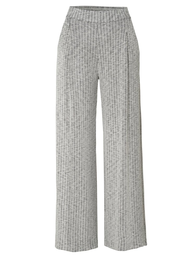 Womens trousers Mara Wide in navy / offwhite, wide-leg trousers in striped boucle, product view