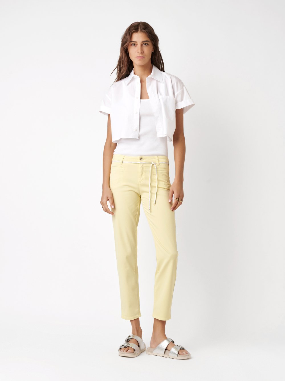 7/8-Hose mit Bindeband | Style »Alisa_084G« yellow