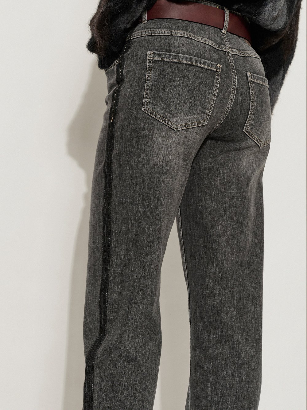 Straight-Fit Jeans with Contrast Side Panels | Style »Masha Straight« Grey