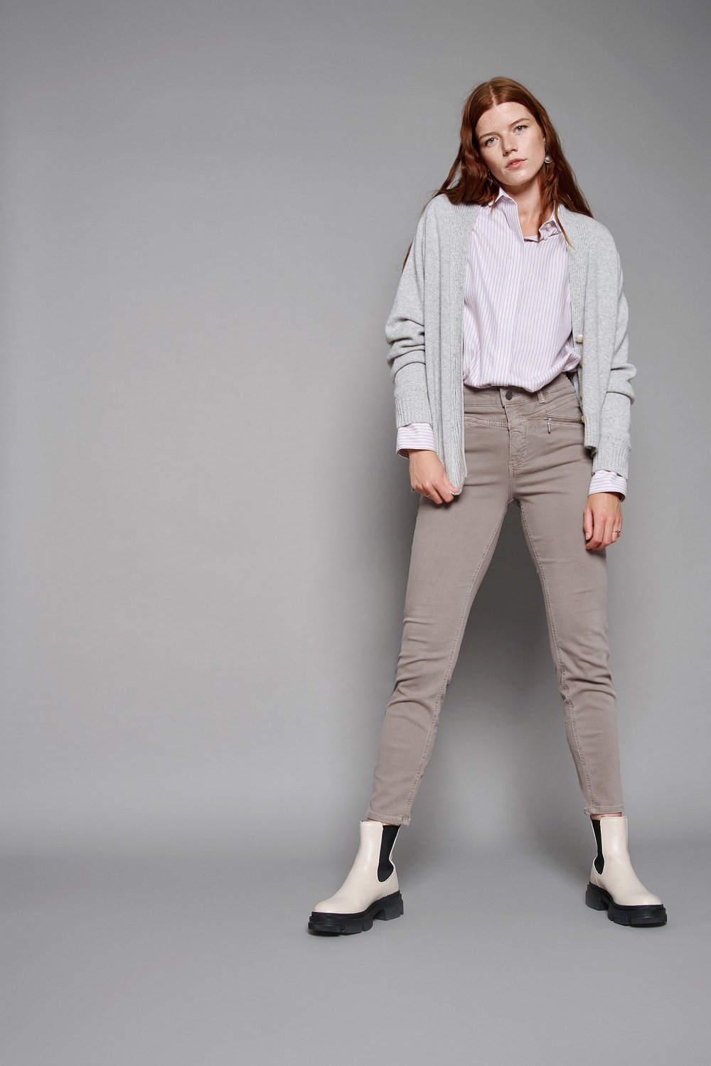 Skinnyjeans with zip pockets | Style »Audrey_070« sand