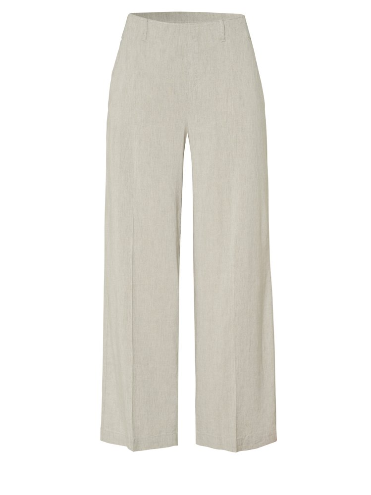 Womens trousers Mara Wide in grey, wide-leg linen trousers, product view