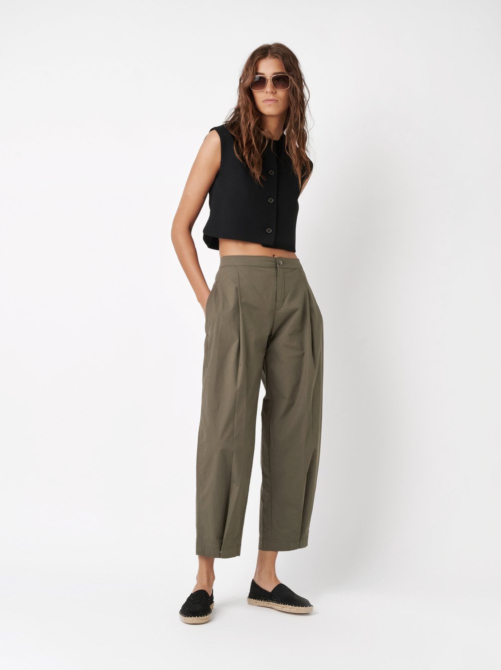 Leichte Bundfaltenhose | Style »Mara_365« khaki