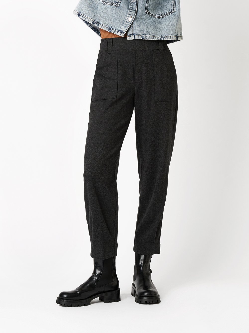 Trousers Mara_406 dark grey front view