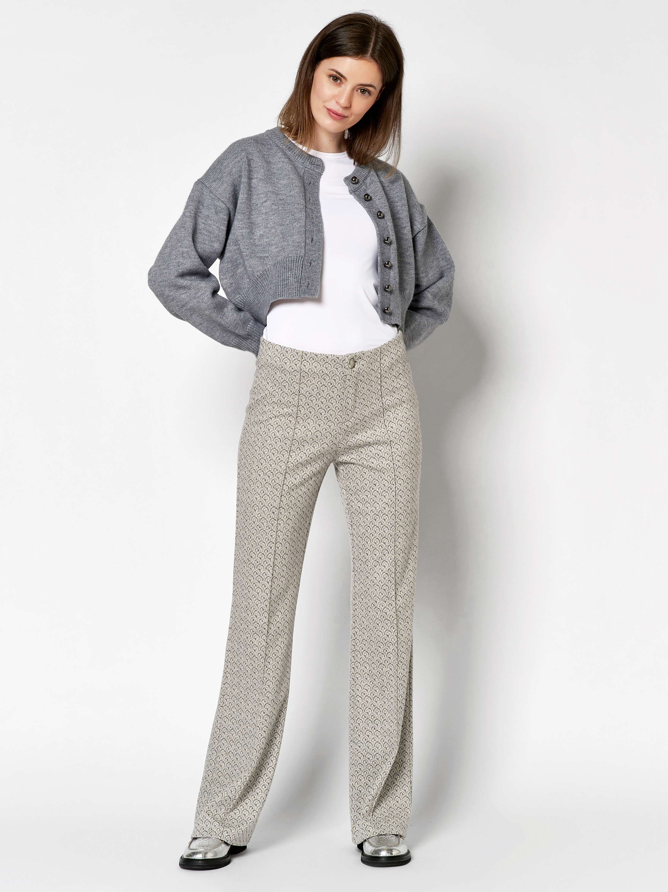 Gemusterte Flared | Style »Alisa_309« grey
